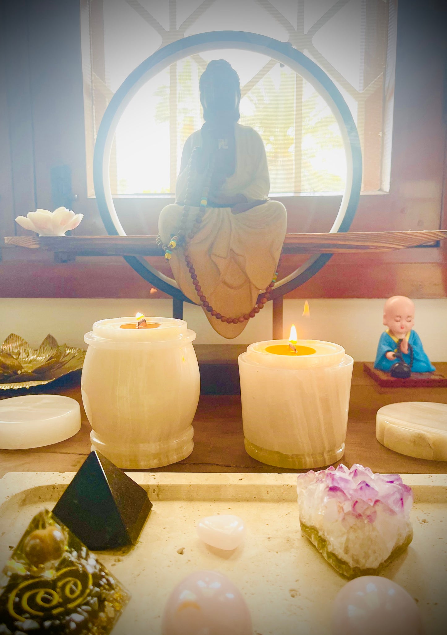 Beeswax Frankincense Marble Candle