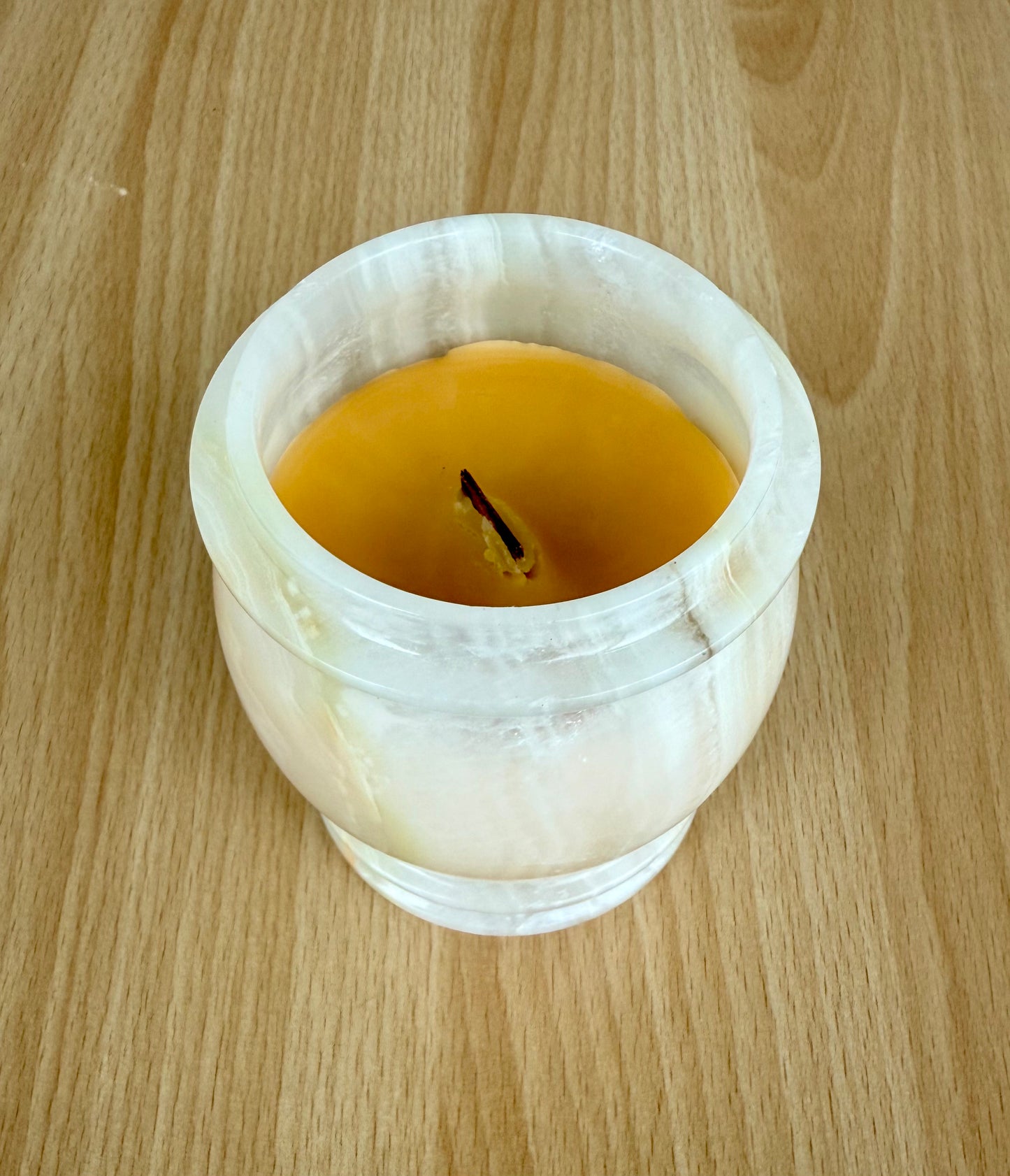 Beeswax Frankincense Marble Candle