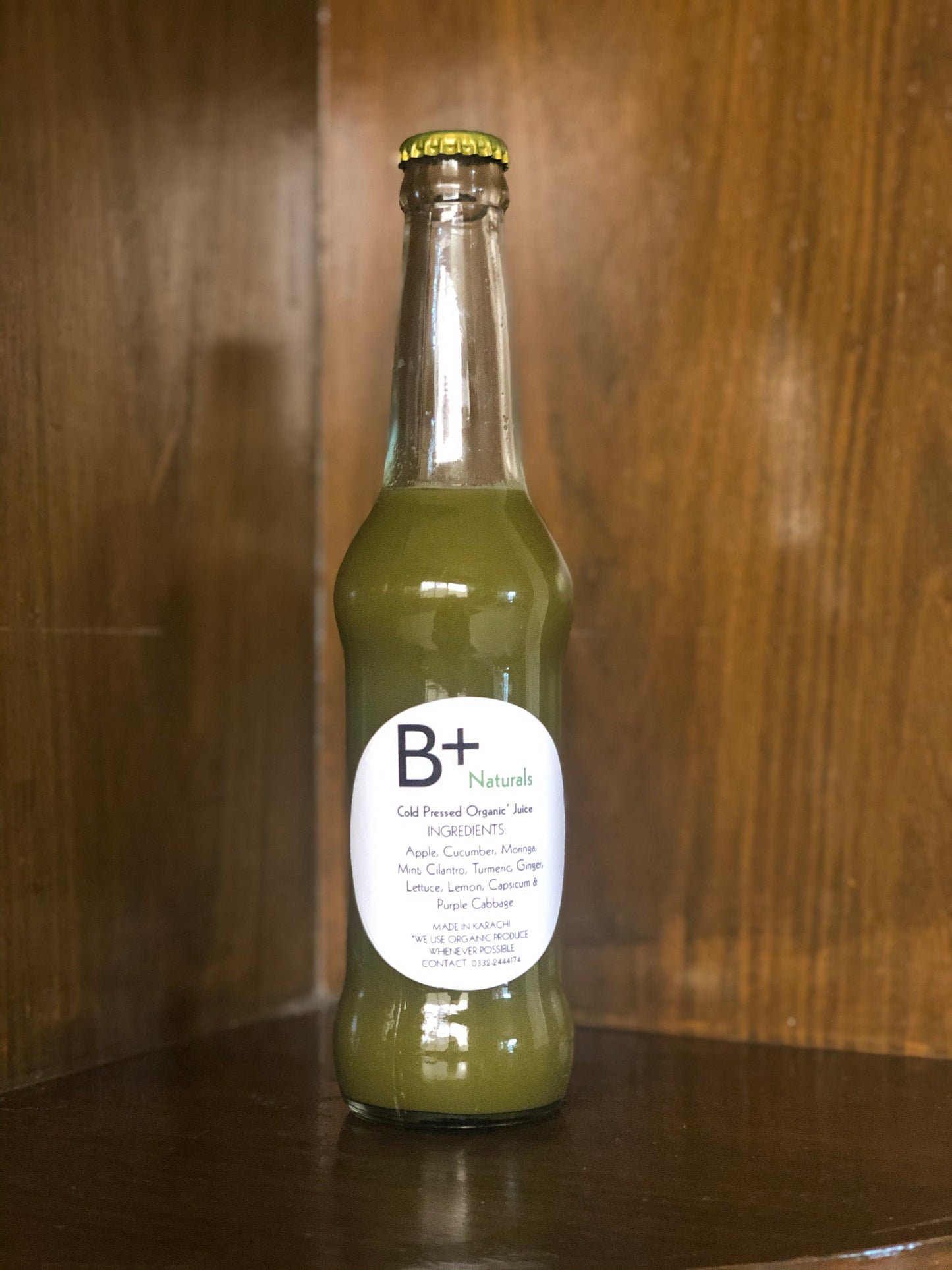 Cold Pressed Green Juice "Alkaline Me" 260ml Glass Bottle
